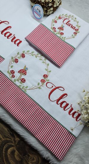 KIT PASSEIO 3 FRALDAS PERSONALIZADAS _ COGUMELOS