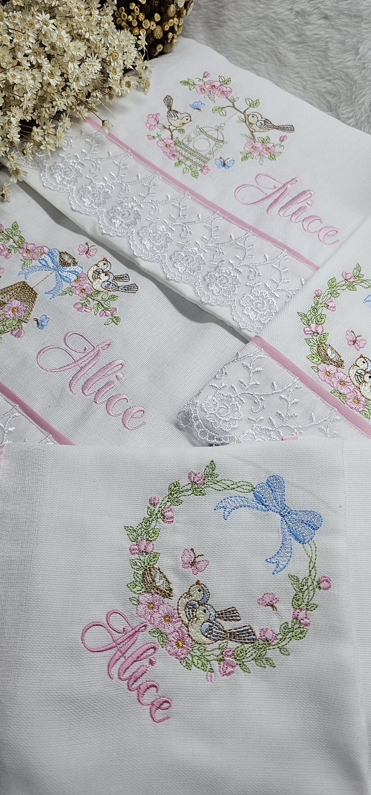 KIT 5 PEÇAS PERSONALIZADAS _ JARDIM COM LAÇO - Imagem 4
