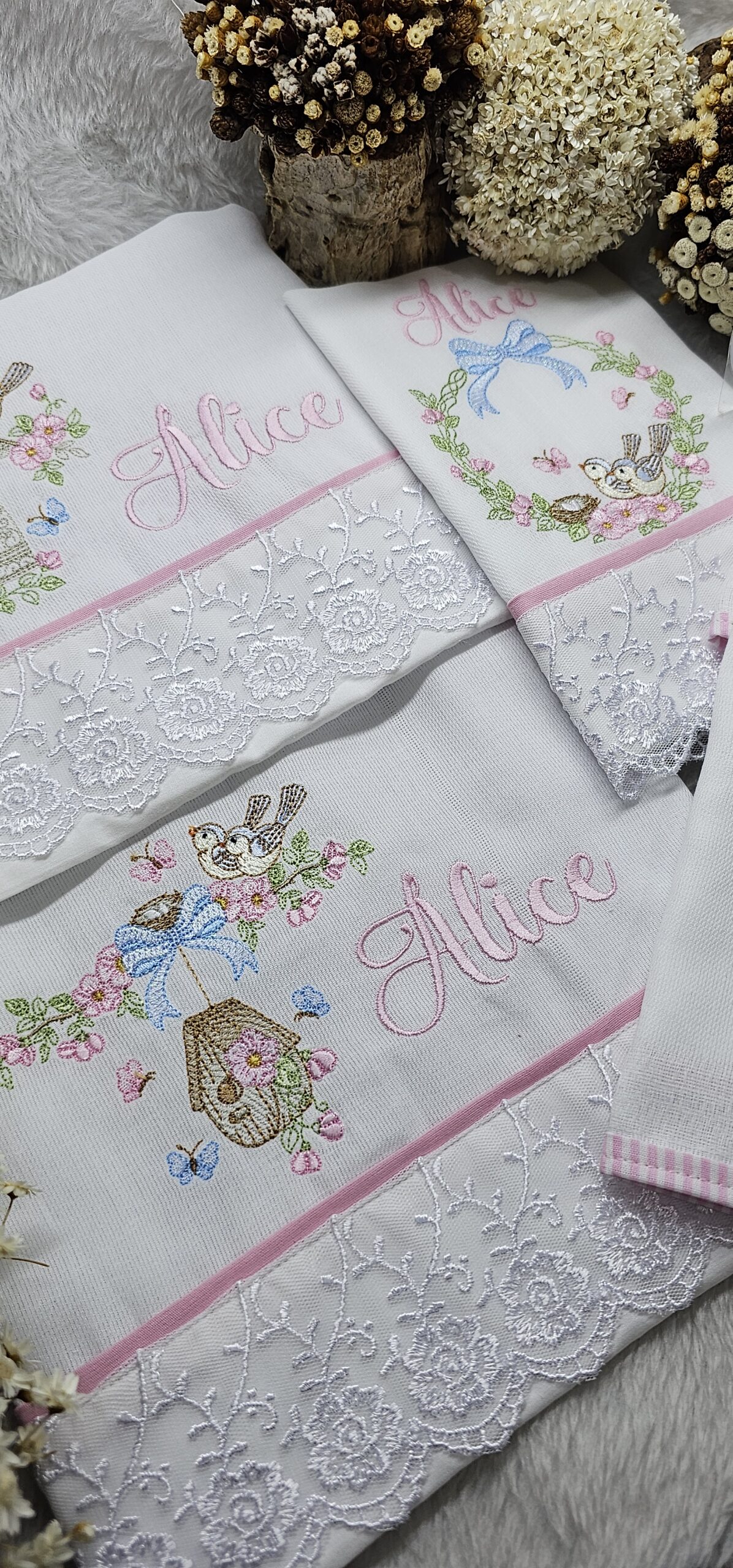 KIT 5 PEÇAS PERSONALIZADAS _ JARDIM COM LAÇO - Imagem 3
