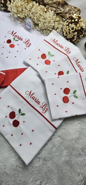 KIT  5 PEÇAS PERSONALIZADAS _ CEREJA