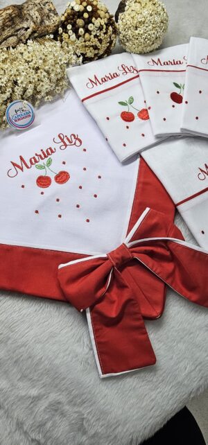 KIT  5 PEÇAS PERSONALIZADAS _ CEREJA