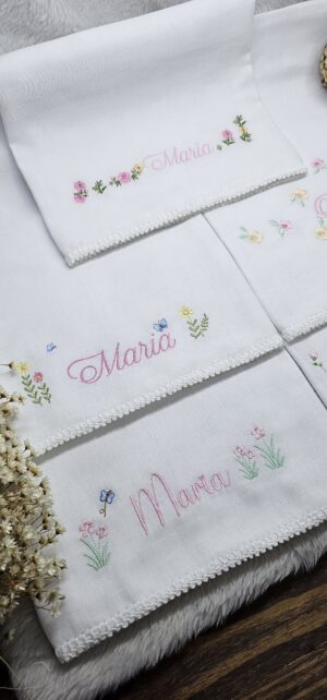 KIT FRALDAS 10 PEÇAS COM ACABAMENTO EM CROCHÊ