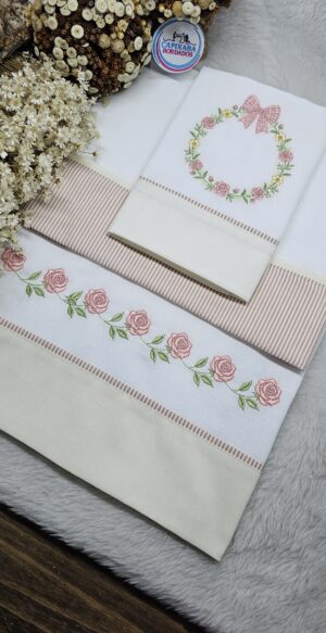 KIT FRALDAS 3 PEÇAS _ ROSAS